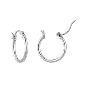 sterling silver creole hoop earrings with a polished finish