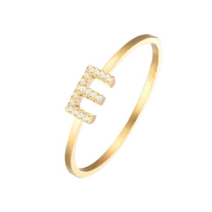Vertical CZ Letter Ring