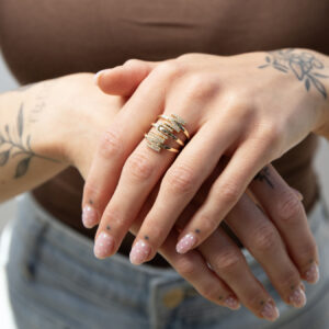 Vertical CZ Letter Ring 3