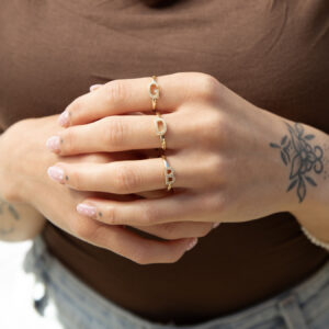 Vertical CZ Letter Ring