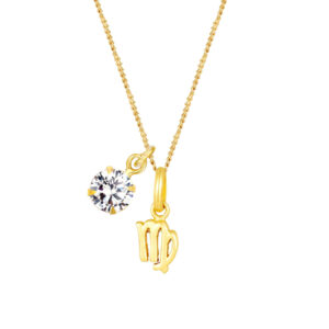 Zodiac charm pendant necklace in gold plate