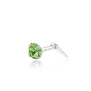 silver light green nose stud