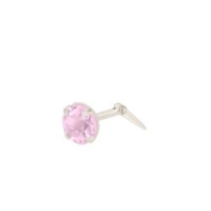 silver pink tourmaline nose stud